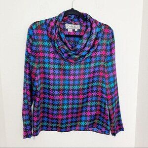 Vintage 80's Carlisle Silk Cowl Neck Blouse